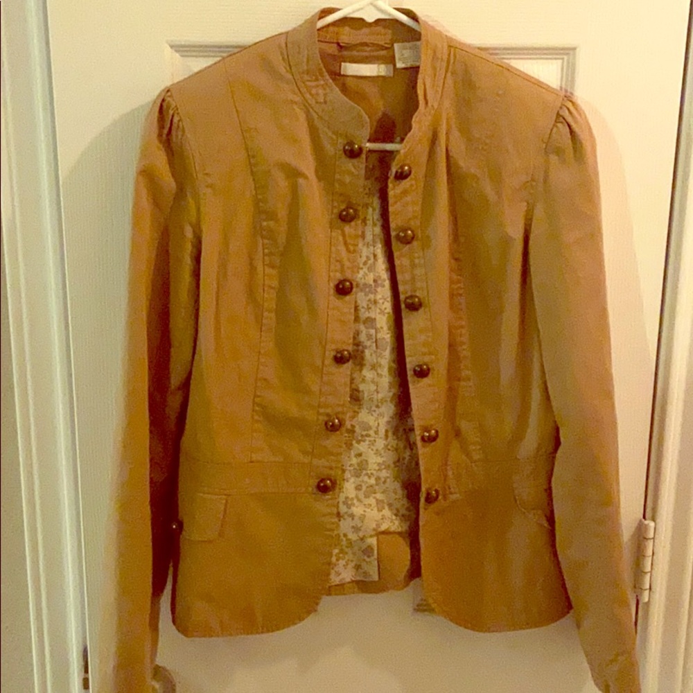 Tan button down military jacket